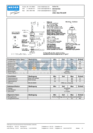 LS02-1A84-PA-500W_DE datasheet - (deutsch) LS Level Sensor