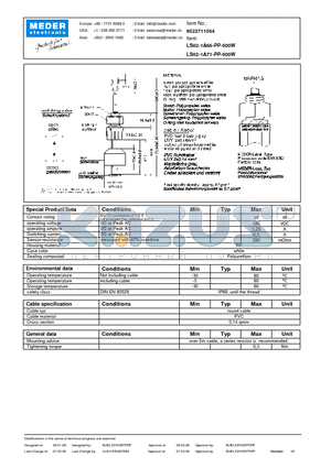 LS02-1A71-PP-500W datasheet - LS Level Sensor