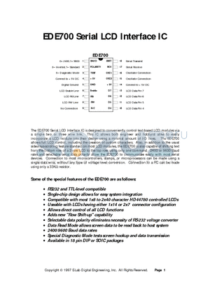 EDE700 datasheet - LCD Interface IC