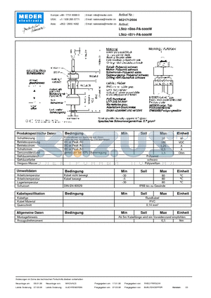 LS02-1B66-PA-5000W_DE datasheet - (deutsch) LS Level Sensor
