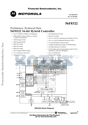 MC56F8322VFA60 datasheet - 56F8322 16-bit Hybrid Controller