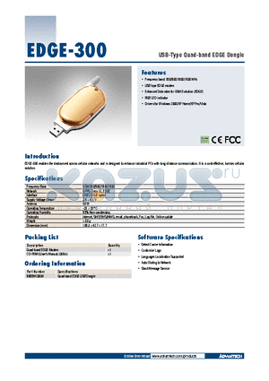 EDGE-300 datasheet - USB-Type Quad-band EDGE Dongle