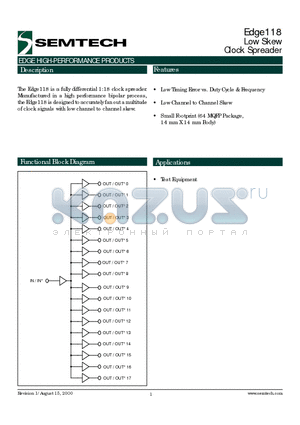 EDGE118 datasheet - Low Skew Clock Spreader