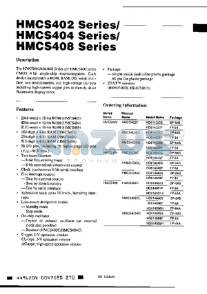 HMCS402 datasheet - CMOS 4 BIT SINGLE CHIP MICROCOMPUTER