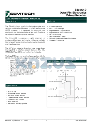 EDGE649 datasheet - Octal Pin Electronics Driver/Receiver