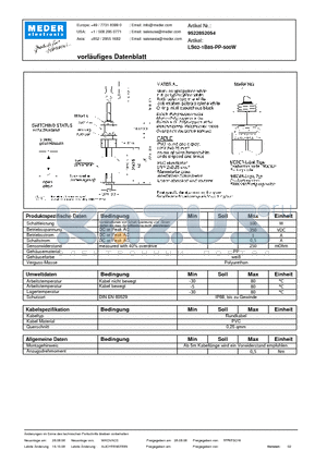 LS02-1B85-PP-500W_DE datasheet - (deutsch) LS Level Sensor