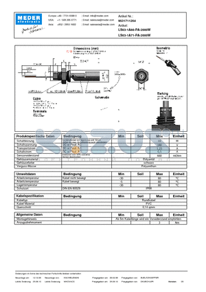 LS03-1A66-PA-2000W_DE datasheet - (deutsch) LS Level Sensor