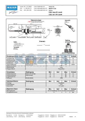 LS03-1A66-PP-1200W_DE datasheet - (deutsch) LS Level Sensor