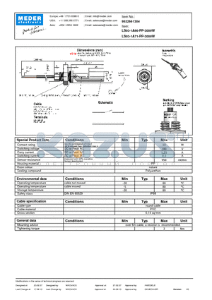 LS03-1A66-PP-3000W datasheet - LS Level Sensor