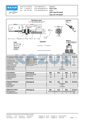 LS03-1A71-PP-5000W_DE datasheet - (deutsch) LS Level Sensor