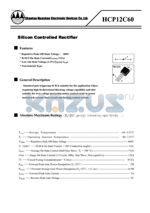 HCP12C60 datasheet - Silicon Controlled Rectifier