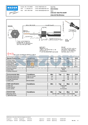 LS03-GZ-1A66-PA-3000W datasheet - LS Level Sensor