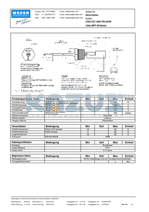 LS03-GZ-1A66-PA-500W_DE datasheet - (deutsch) LS Level Sensor