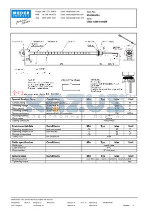 LS04-1A66-0-500W datasheet - LS Level Sensor