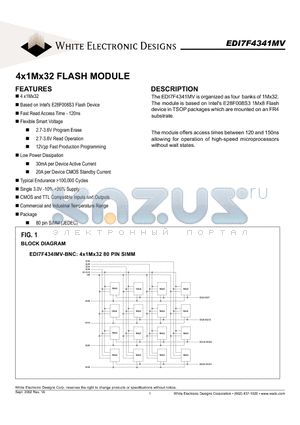 EDI7F4341MV datasheet - 4x1Mx32 FLASH MODULE