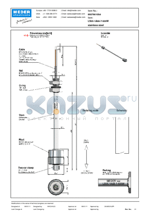 LS05-1A66-7-500W datasheet - LS Level Sensor