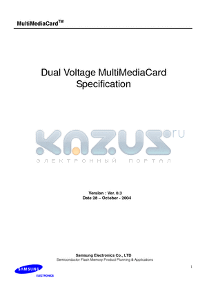 MC56U032DCCA datasheet - Dual Voltage MultiMediaCard Specification