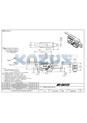 LS0851502F075C1A datasheet - E-SWITCH LS0851502F075C1A