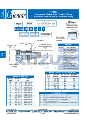 712S269XM datasheet - Composite Shrink Boot Conduit Fitting