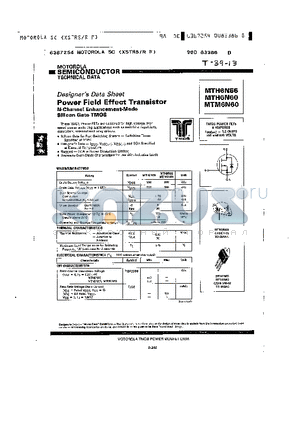 MTH6N60 datasheet - Power Field Effect Transistor