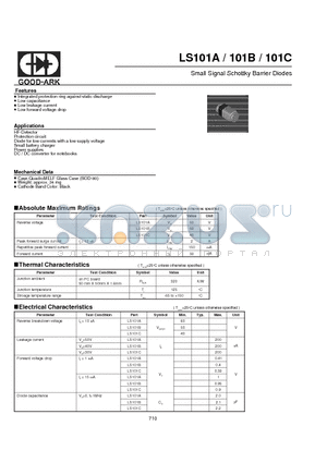 LS101B datasheet - Small Signal Schottky Barrier Diodes