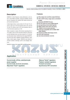 GM38C43S8R datasheet - HIGH PERFORMANCE CURRENT MODE PWM CONTROLLERS