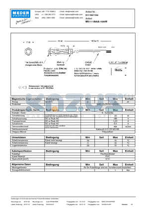 MK11-1A66A-1000W_DE datasheet - (deutsch) MK Reed Sensor