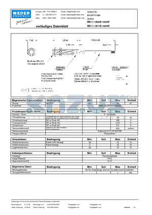 MK11-1A66B-1800W_DE datasheet - (deutsch) MK Reed Sensor