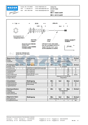 MK11-1A71C-200W_DE datasheet - (deutsch) MK Reed Sensor