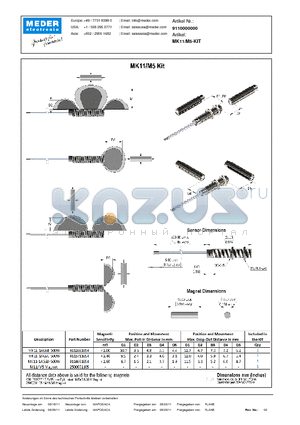 MK11-M5-KIT_DE datasheet - (deutsch) MK Reed Sensor