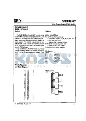 EDI8F4258C datasheet - HIGH SPEED MEGABIT SRAM MODULE
