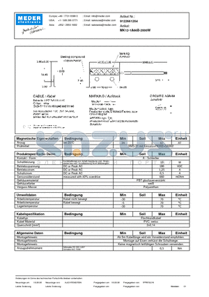 MK12-1A66B-2000W_DE datasheet - (deutsch) MK Reed Sensor