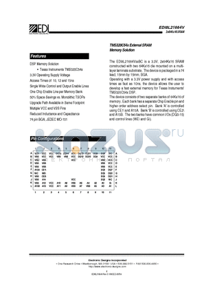 EDI8L21664V15BC datasheet - External SRAM Memory Solution