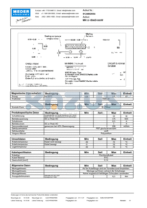 MK12-1B90D-500W_DE datasheet - (deutsch) MK Reed Sensor