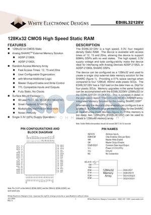 EDI8L32128V datasheet - 128Kx32 CMOS High Speed Static RAM