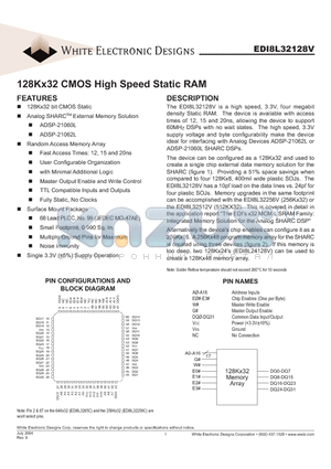 EDI8L32128V12AC datasheet - 128Kx32 CMOS High Speed Static RAM
