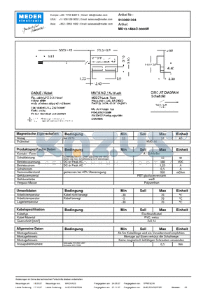 MK13-1A66C-3000W_DE datasheet - (deutsch) MK Reed Sensor