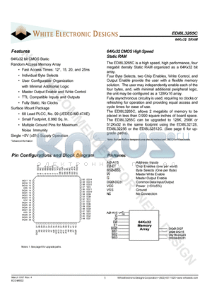 EDI8L3265C datasheet - 64Kx32 CMOS High Speed