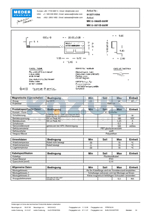MK13-1A71B-500W_DE datasheet - (deutsch) MK Reed Sensor