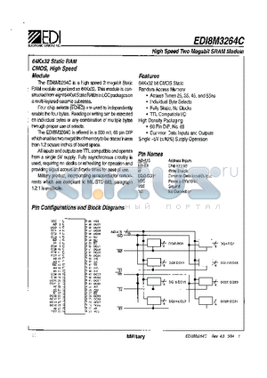EDI8M3264C55C6B datasheet - HIGH SPEED TWO MEGABIT SRAM MODULE
