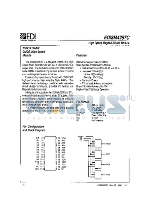 EDI8M4257C datasheet - HIGH SPEED MEGABIT SRAM MODULE