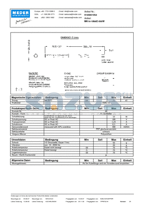 MK14-1A66E-500W_DE datasheet - (deutsch) MK Reed Sensor