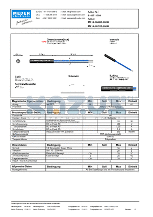MK14-1A71B-500W_DE datasheet - (deutsch) MK Reed Sensor