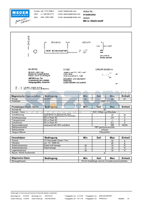 MK14-1B90D-500W_DE datasheet - (deutsch) MK Reed Sensor