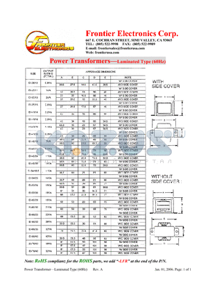 LAMINATED datasheet - Power Transformers