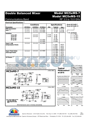 MC5XMS-7 datasheet - Double Balanced Mixer