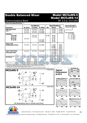 MC5XMS-14 datasheet - Double Balanced Mixer