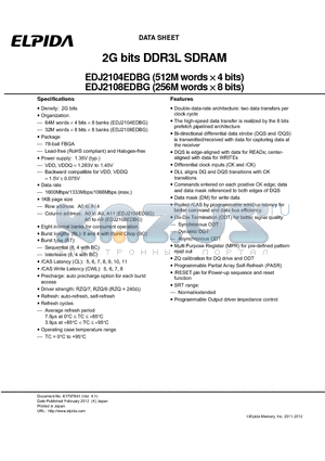 EDJ2104EDBG-DJ-F datasheet - ZQ calibration for DQ drive and ODT