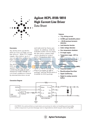 HCPL-8100 datasheet - High Current Line Driver