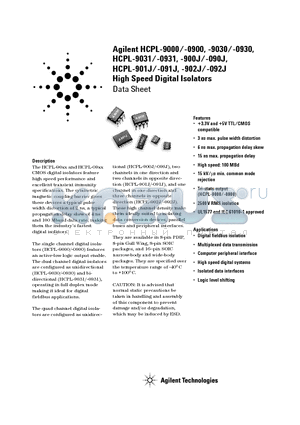 HCPL-90XX datasheet - High Speed Digital Isolators